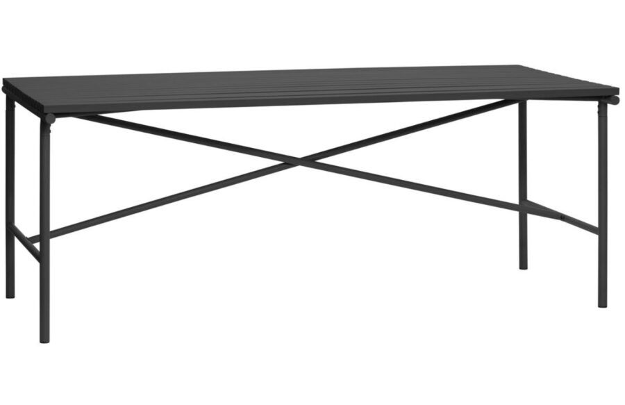 Černý kovový jídelní stůl Hübsch Villa 191 x 92 cm