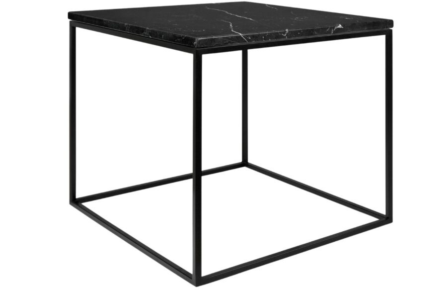 Černý mramorový konferenční stolek TEMAHOME Gleam 50 x 50 cm s černou podnoží