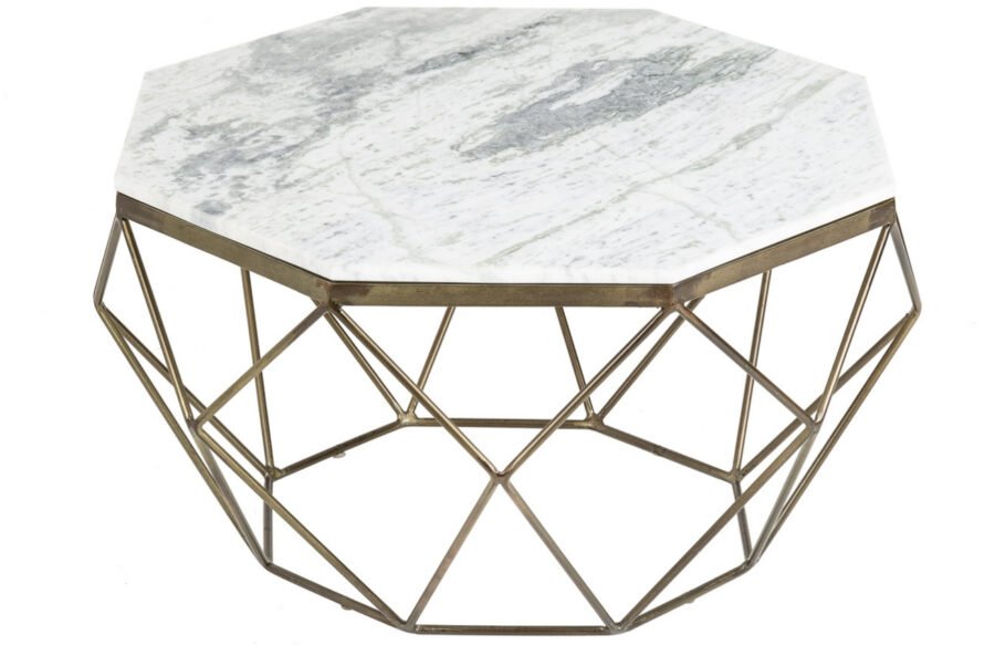 Moebel Living Bílý mramorový konferenční stolek Centurio 69 cm
