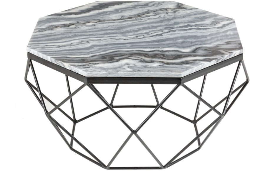 Moebel Living Šedý mramorový konferenční stolek Centurio 69 cm