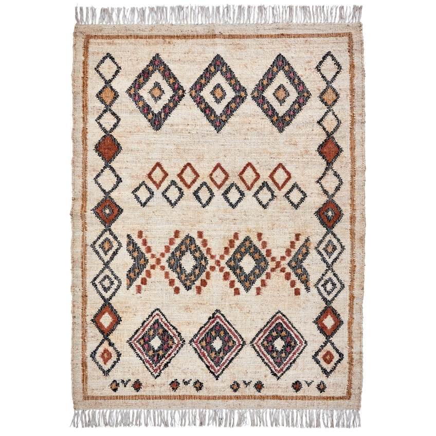 House Doctor Béžový koberec Kesh 140 x 200 cm s aztéckým vzorem