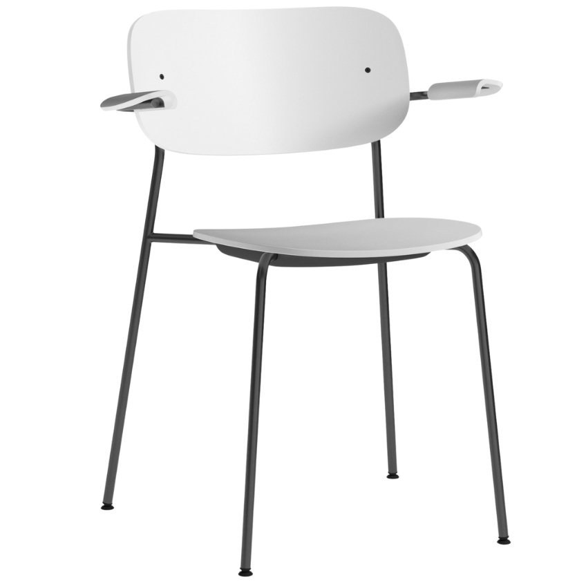 Audo CPH Bílá plastová jídelní židle AUDO CO s područkami