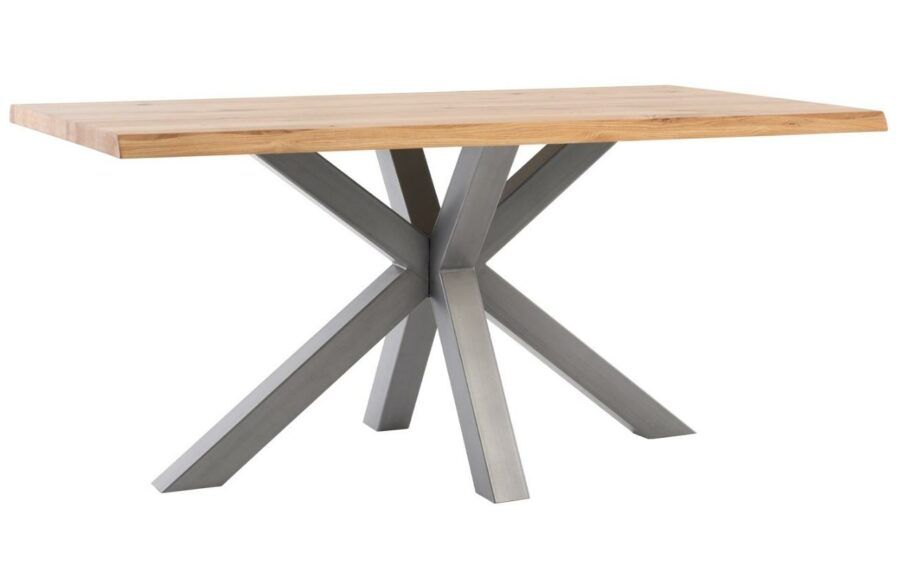 Dubový jídelní stůl Somcasa Grace 160 x 90 cm s šedou podnoží