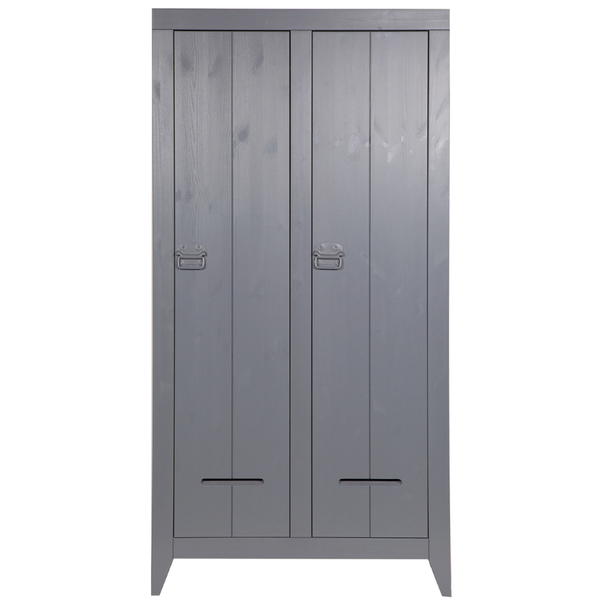 Hoorns Tmavě šedá dřevěná skříň Kleus 190 x 95 cm