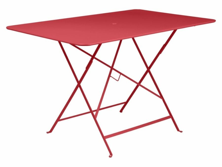Makově červený kovový skládací stůl Fermob Bistro 117 x 77 cm