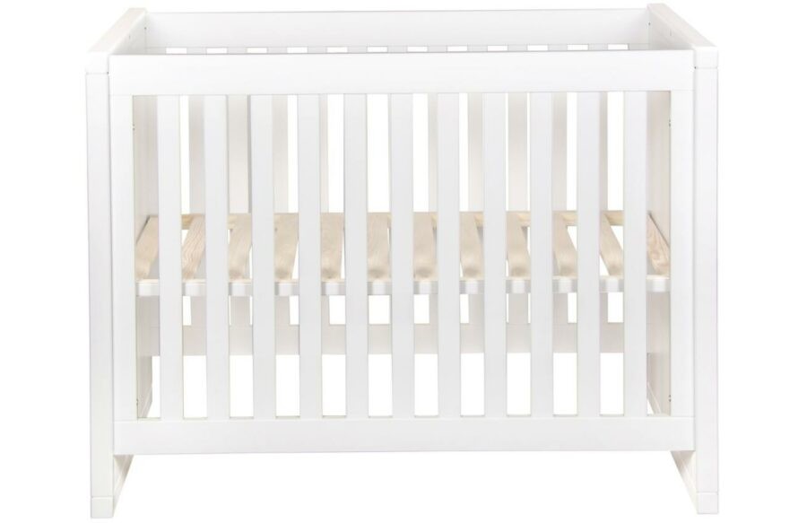 Bíle lakovaná dětská postýlka Quax Stripes 120 x 90 cm