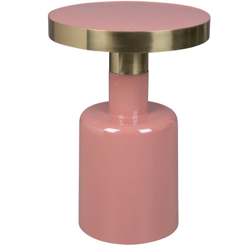 Růžový kovový odkládací stolek ZUIVER GLAM 36 cm