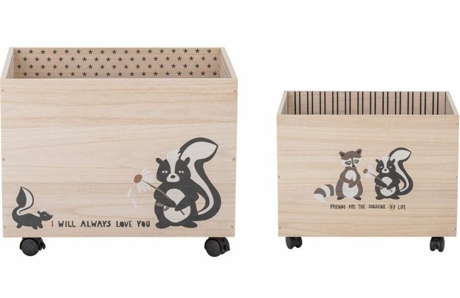 Set dvou dřevěných úložných boxů na hračky Bloomingville Nonni 40/50 x 30/35 cm