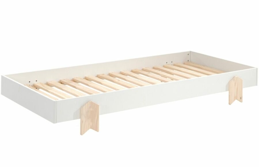 Bílá lakovaná stohovatelná postel Vipack Modulo Arrow 90 x 200 cm