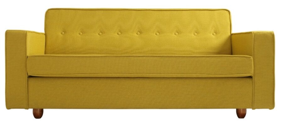Nordic Design Kurkumově žlutá látková dvoumístná pohovka Tracy 178 cm