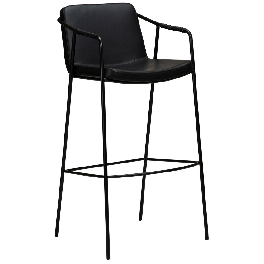 ​​​​​Dan-Form Černá koženková barová židle DAN-FORM Boto 77 cm