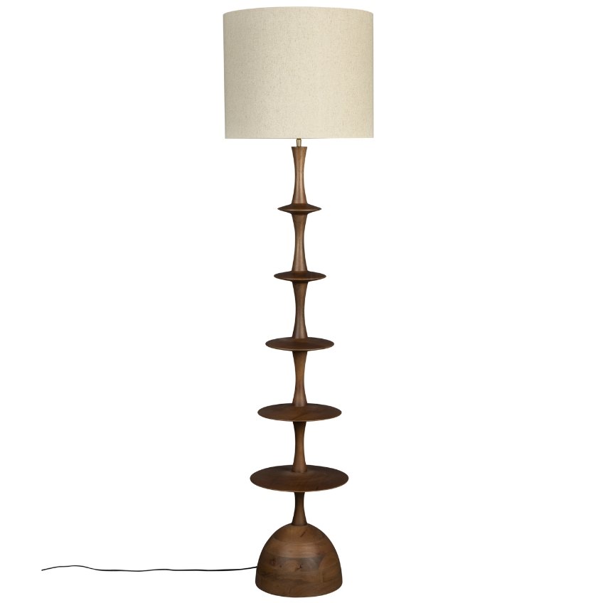 Hnědá mangová stojací lampa DUTCHBONE CATH 179 cm