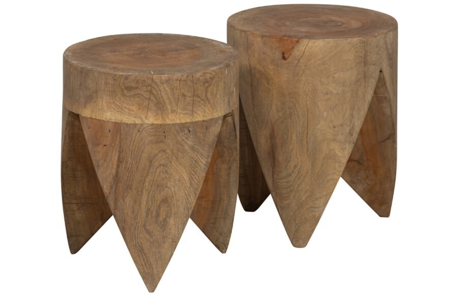 Hoorns Set dvou dřevěných odkládacích stolků Runk 30 cm