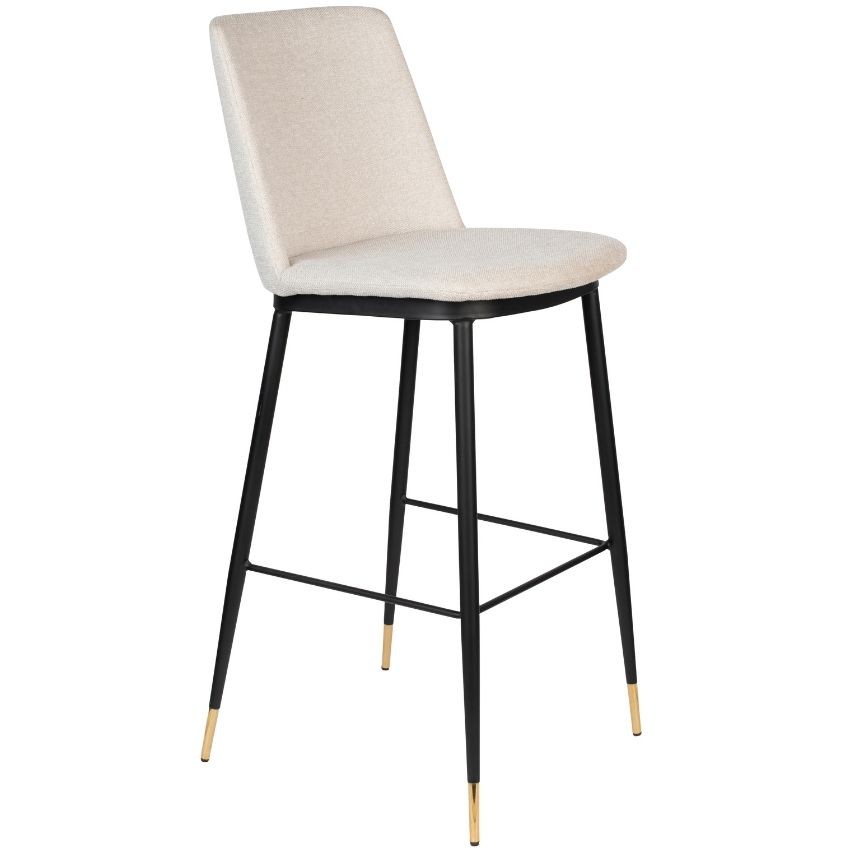 White Label Béžová látková barová židle WLL LIONEL 75 cm