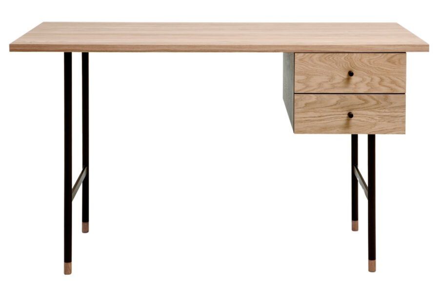 Dubový pracovní stůl Woodman Jugend II. s kovovou podnoží 130 x 65 cm