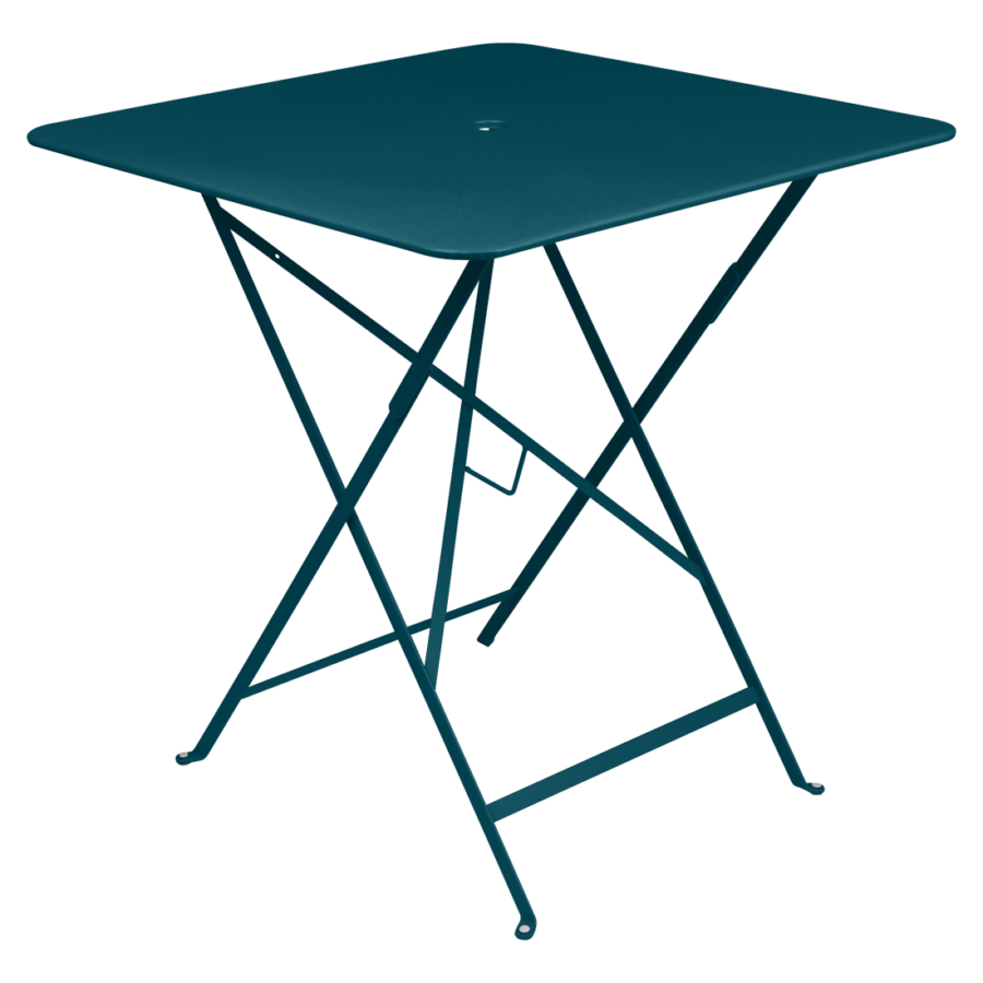 Modrý kovový skládací stůl Fermob Bistro 71 x 71 cm