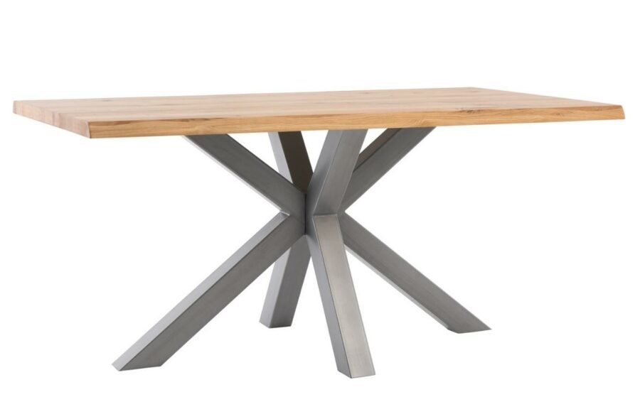 Dubový jídelní stůl Somcasa Grace 200 x 100cm s šedou podnoží
