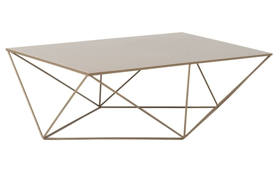 Nordic Design Zlatý kovový konferenční stolek Deryl 140 x 80 cm