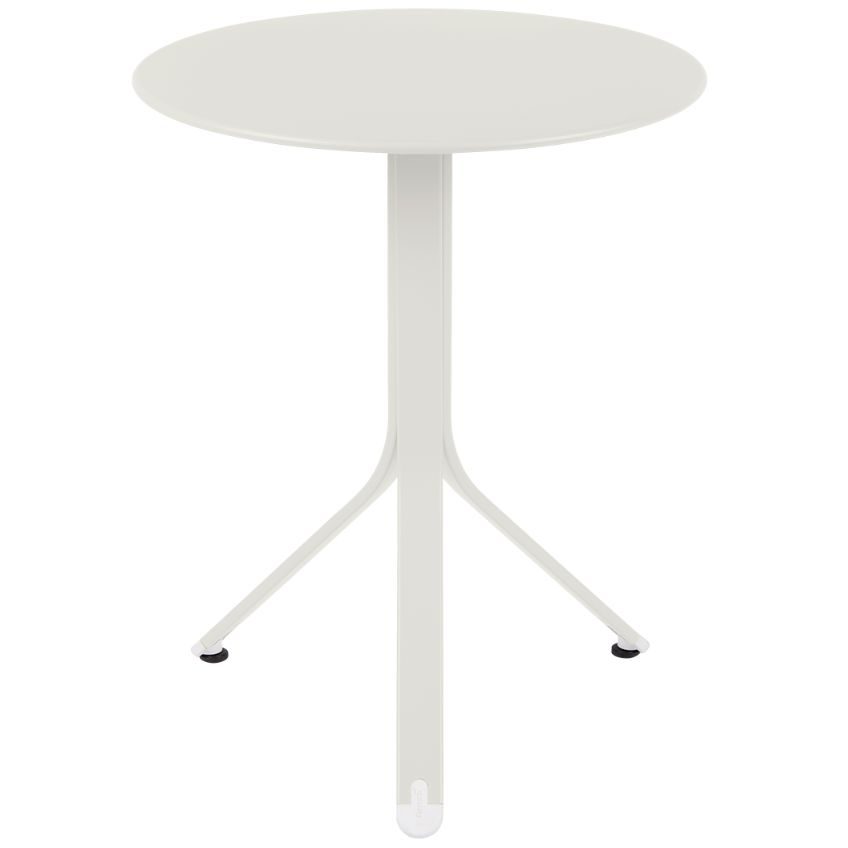 Světle šedý kovový stůl Fermob Rest'O Ø 60 cm