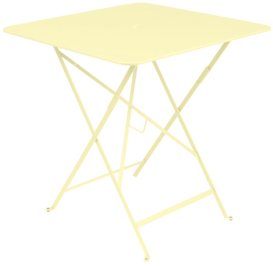 Citronově žlutý kovový skládací stůl Fermob Bistro 71 x 71 cm