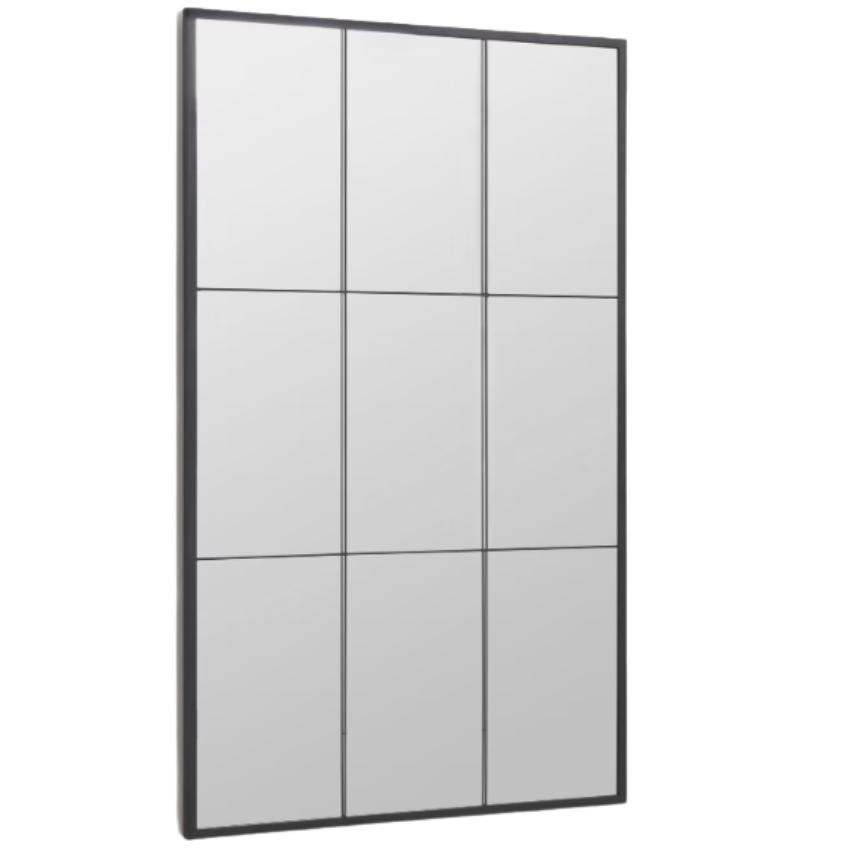 Černé kovové závěsné zrcadlo Kave Home Ulrica 160 x 100 cm