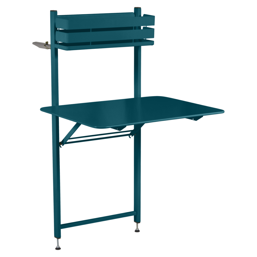 Modrý kovový balkonový stůl Fermob Bistro 57 x 77 cm