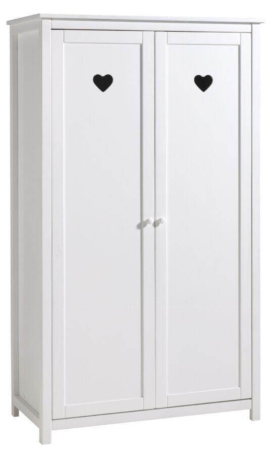 Bílá dřevěná dětská skříň Vipack Amori 110 x 57 cm