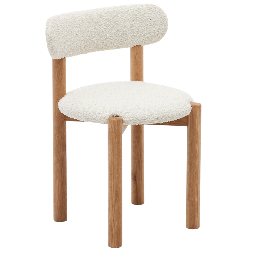 Bílá čalouněná jídelní židle Kave Home Nebai