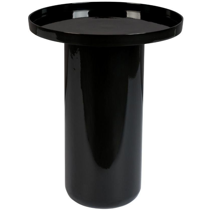 Černý kovový kulatý odkládací stolek ZUIVER SHINY BOMB 40 cm