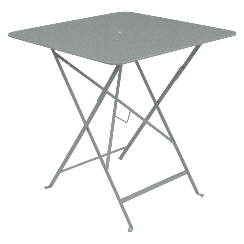 Popelově šedý kovový skládací stůl Fermob Bistro 71 x 71 cm
