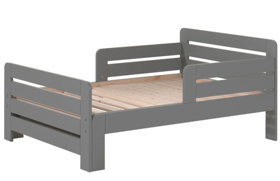 Šedá borovicová dětská rostoucí postel Vipack Jumper 90 x 140/160/200 cm
