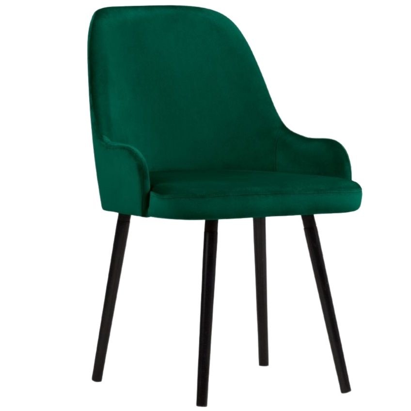 Tmavě zelená sametová jídelní židle MICADONI FLINT