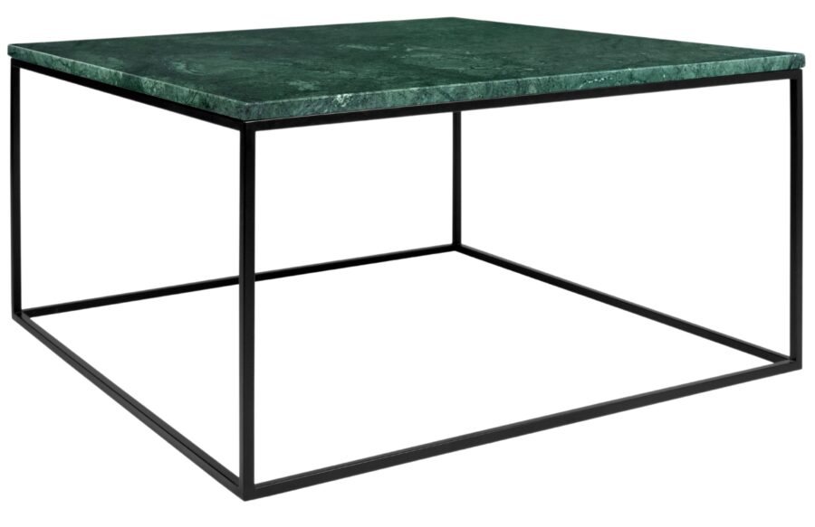 Zelený mramorový konferenční stolek TEMAHOME Gleam II. 75x75 cm s černou podnoží