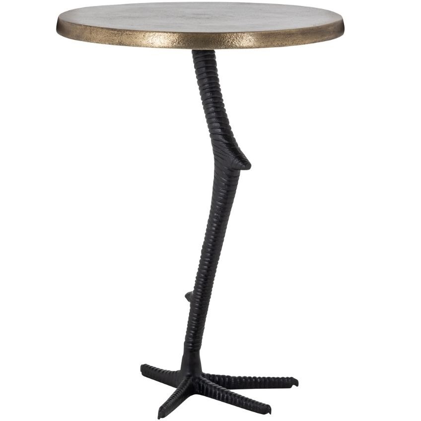 Zlatý kovový odkládací stolek Richmond Ostrich 38 cm