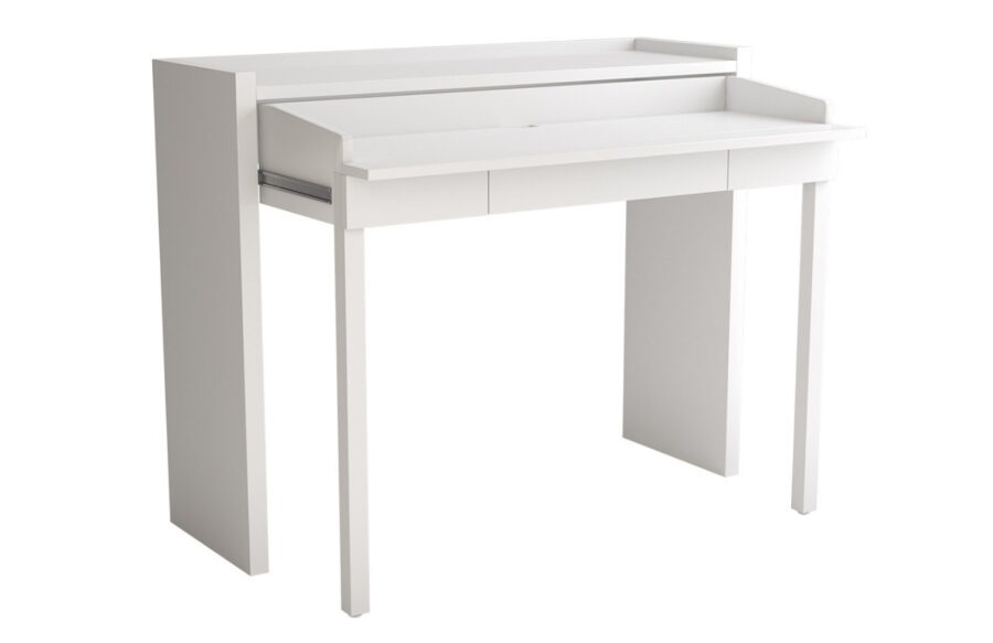 Bílý dřevěný pracovní rozkládací stůl Woodman Console II. 110x36 cm