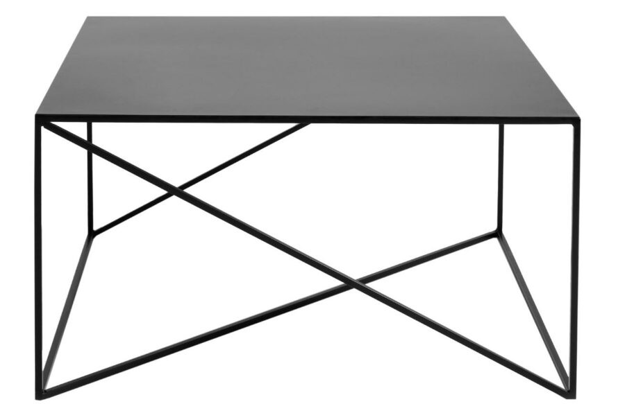 Nordic Design Černý kovový konferenční stolek Mountain 100 x 100 cm